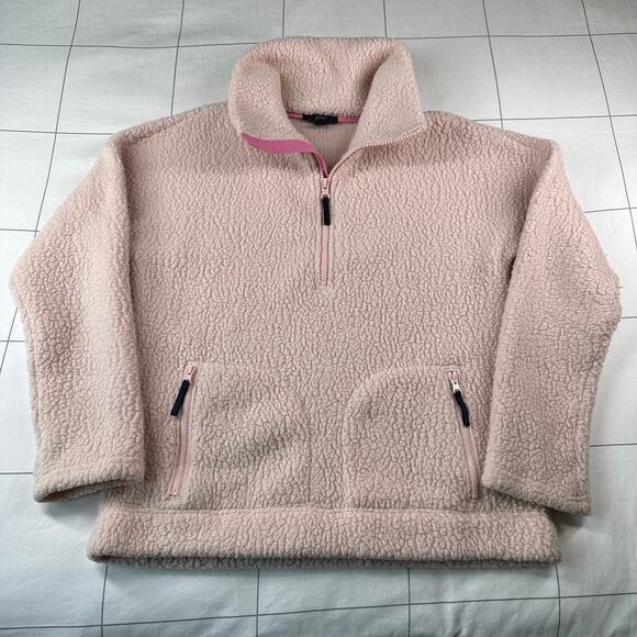 J. Crew Pullover Jacket Womens XS Pink Polaretec Fleece Half Zip Collared Pocket - Picture 1 of 6